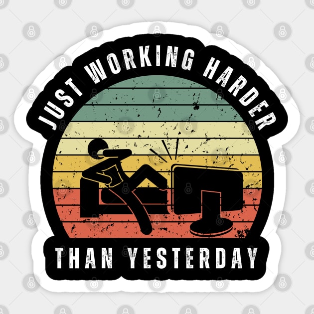 Lazy working from home - watching TV Sticker by ProLakeDesigns